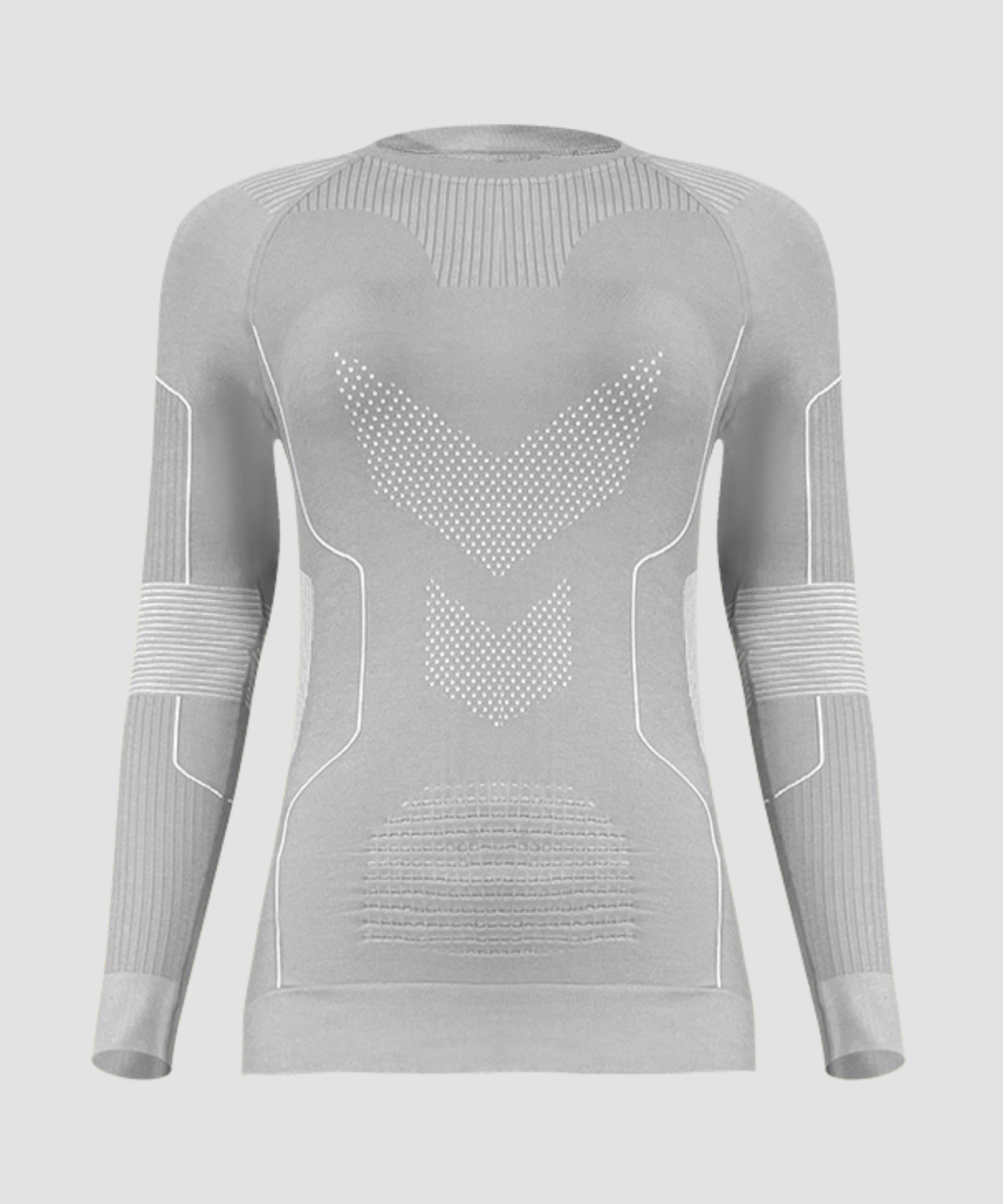 Monttech® Wool Quick-Dry Crewneck Base Layer Top - Light Gray Color