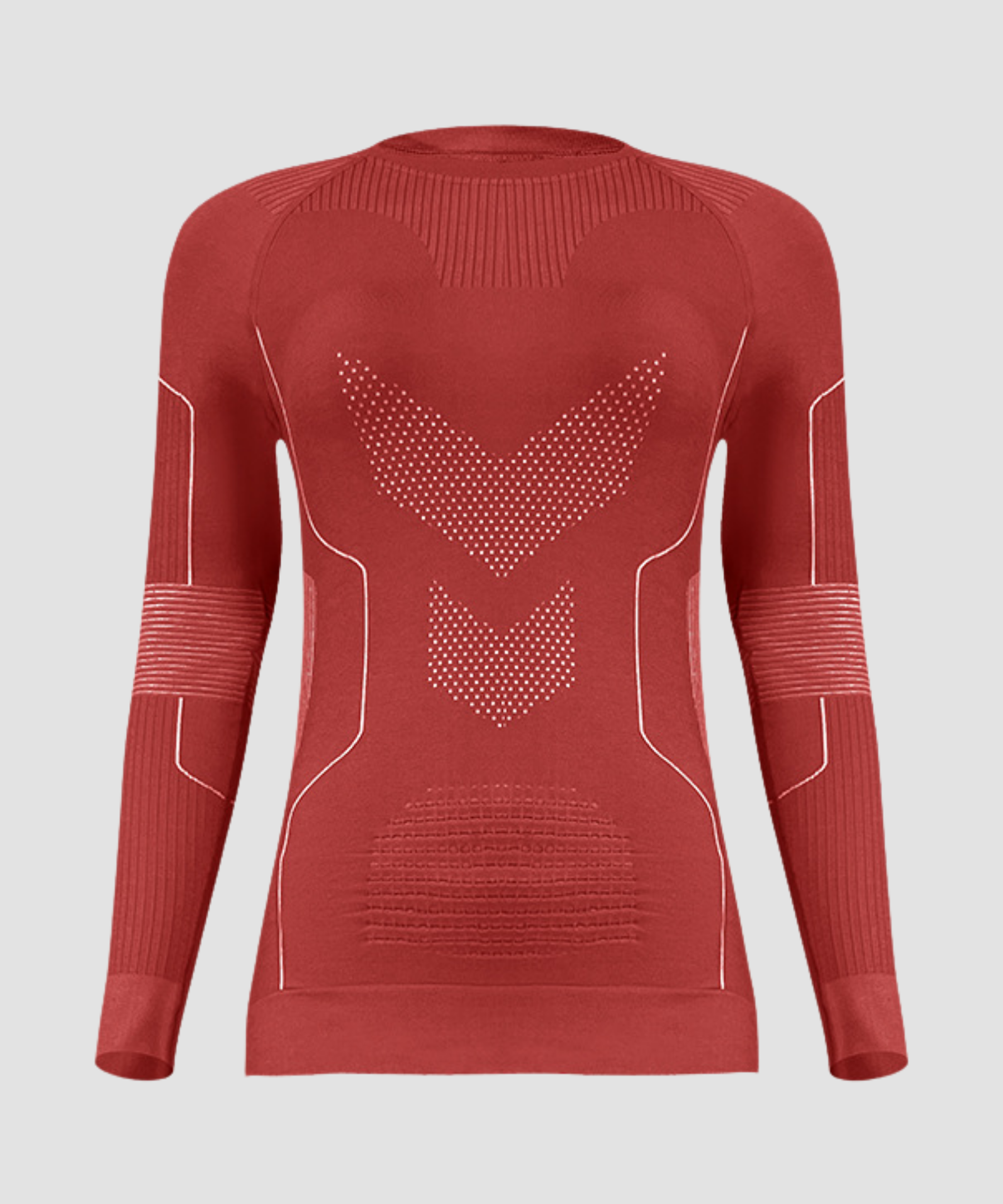 Monttech® Wool Quick-Dry Crewneck Base Layer Top - Rust Red Color